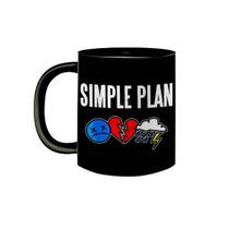 Caneca de Porcelana Preta Banda Simple Plan Emo Pop Punk - VilelaGG