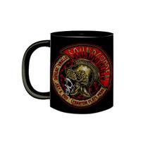 Caneca de Porcelana Preta Banda Soundgarden Head Spartan Caneca de Porcelana Preta Banda Soundgarden Head Spartan