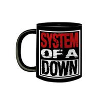 Caneca de Porcelana Preta Banda System of A Down SOAD Skull Caneca de Porcelana Preta Banda System of A Down SOAD Skull