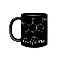 Caneca de Porcelana Preta Caffeine Fórmula Química Cafeína - VilelaGG