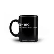 Caneca de Porcelana Preta Fórmula da Energia EMC2 Einstein