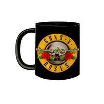 Caneca de Porcelana Preta Guns and Roses Banda Slash Rock