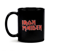 Caneca de Porcelana Preta Iron Maiden 300ml 7076 - Medieval Store