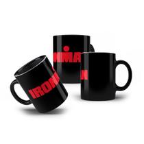 Caneca de Porcelana Preta IronMan Run Triathlon Prova 325mL Caneca de Porcelana Preta IronMan Run Triathlon Prova 325mL