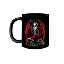 Caneca de Porcelana Preta Ozzy Osbourne Principe das Trevas