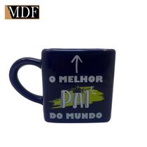 Caneca de Porcelana Quadrada Frase Melhor Pai 330ml Caneca de Porcelana Quadrada Frase Melhor Pai 330ml