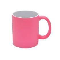 Caneca De Porcelana Rosa Pink Fosco Veludo P Chá Café 350ml