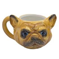 Caneca De Porcelana Rosto Cachorro Pug Francês Marrom 470ml