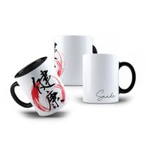 Caneca de Porcelana Saúde Kenko Kanji Japonês Símbolo 325mL