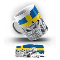Caneca de Porcelana Suécia Pontos Turísticos 325 ml. Caneca de Porcelana Suécia Pontos Turísticos 325 ml.