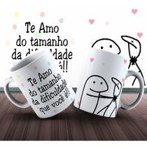 Caneca De Porcelana Te Amo do Tamanho da Dificuldade que Você É Flork Presente Lembrança