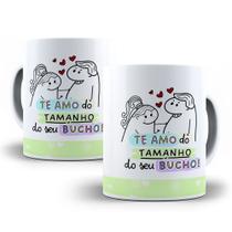 Caneca De Porcelana Te Amo do Tamanho Do Bucho Flork Presente Dia dos Namorados