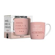 Caneca de Porcelana Urban - 300ml - Amor, Força e Coragem - Brasfoot