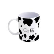 Caneca de Porcelana Vaquinha - Café com Sorriso e Positividade