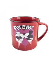 Caneca De Porcelana Vermelha Mickey E Minnie True Love