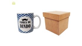 Caneca de Presente Dindo Padrinho Porcelana com Embalagem Caixa em MDF Caneca de Presente Dindo Padrinho Porcelana com Embalagem Caixa em MDF