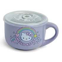 Caneca de sopa Bowl Silver Buffalo Sanrio Hello Kitty Rainbow
