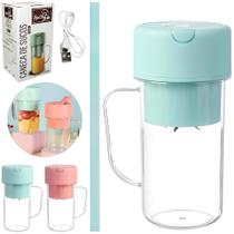 Caneca de Sucos Portátil mini Liquidificador Elétrico 340ml