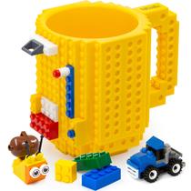 Caneca de tijolos embutida TOYAMBA com 3 pacotes de blocos de construção de 480 ml