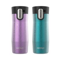 Caneca de viagem Contigo AUTOSEAL West Loop 473 ml, pacote com 2 unidades de aço inoxidável