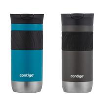 Caneca de viagem Contigo Byron 2.0 em aço inoxidável 470ml, pacote com 2