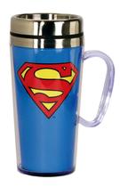 Caneca de viagem isolada Spoontiques Superman Logo 450 ml azul