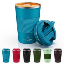 Caneca de viagem MOMSIV 380ml de aço inoxidável a vácuo à prova de vazamentos