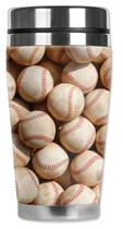 Caneca de viagem Mugzie Old Baseballs 473ml com capa isolada