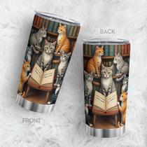 Caneca de viagem Oasisdream Tumbler 600 ml com estampa de gato