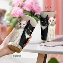 Caneca de viagem Oasisdream Tumbler 600 ml com estampa de gato