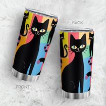 Caneca de viagem Oasisdream Tumbler 600 ml com estampa de gato