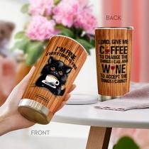Caneca de viagem Oasisdream Tumbler 600 ml com estampa de gato