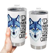 Caneca de viagem Oasisdream Tumbler 600 ml com estampa de lobo