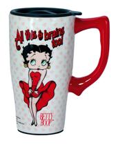 Caneca de viagem Spoontiques BETTY BOOP 530ml com tampa de bloqueio de cerâmica Caneca de viagem Spoontiques BETTY BOOP 530ml com tampa de bloqueio de cerâmica