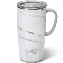 Caneca de viagem Swig Life 650 ml isolada com alça e tampa de mármore