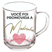 Caneca de Vidro 255 ml Para Convite Padrinhos Dindo e Dinda 1 unidade