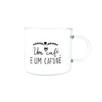 Caneca de Vidro 260ml Um Café e Um Cafuné