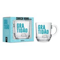 Caneca de Vidro - 300ml - Gratidão - Brasfoot