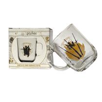 Caneca de Vidro 300ml Harry Potter Coleção Mágica com Símbolos e Criaturas (Licenciada pela Warner Bros.)