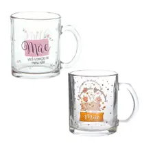 Caneca De Vidro 320ml Frases Dia Das Mães Caixa Presente - Rio de Ouro Caneca De Vidro 320ml Frases Dia Das Mães Caixa Presente - Rio de Ouro