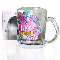 Caneca de Vidro 320ml Personalizada Frases Dia das Mães Presente