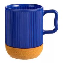 Caneca De Vidro 370Ml Color Com Base De Cortica Resistente