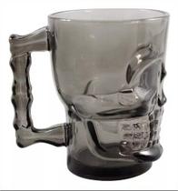Caneca de Vidro 450ml Chopp Caveira Fume