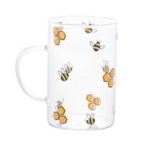 Caneca de Vidro Abelha Xícara Abelhinha Resistente ao Calor 280ml Love Bee- Lyor