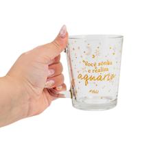 Caneca de vidro - astral aquário