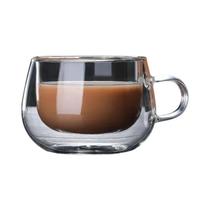 Caneca de Vidro Borosilicato com Parede Dupla - Resistente a Calor para Café, Leite e Suco