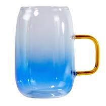 Caneca De Vidro Borossilicato 250 Ml Azul Kahu