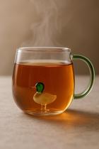 Caneca de Vidro Borossilicato 3D 350ml Patinho Verde Allmix
