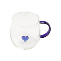 Caneca de Vidro Borossilicato 400ml com Coração 3D TINGS