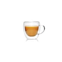 Caneca de Vidro Borossilicato 80ml Parede Dupla Mantem Calor